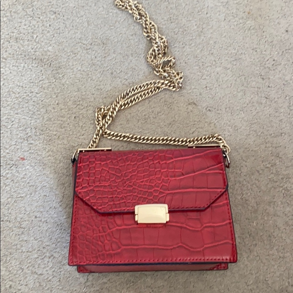 Red shoulder bag